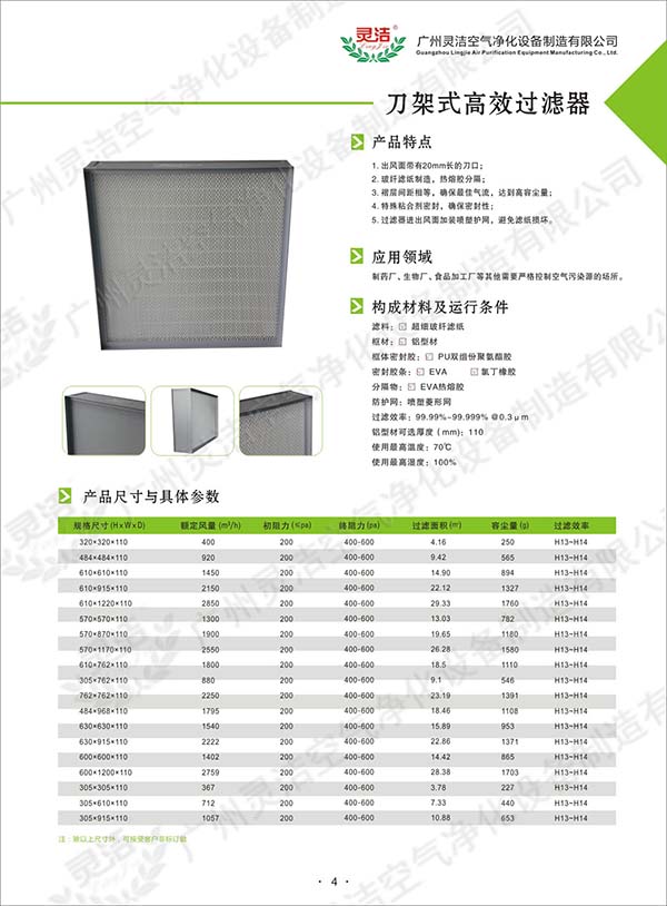 刀架式|刀口式高效过滤器